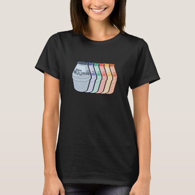 Colourful Retro Korean Drink Bottles Pop Art T-Shirt (Front)