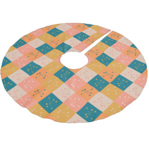 Colourful Retro Mid Century Mod Atomic Pattern Brushed Polyester Tree Skirt