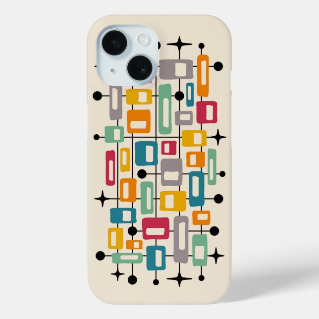 Colourful Retro Mid Century Modern Atomic Abstract Case-Mate iPhone Case (Back)