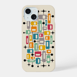 Colourful Retro Mid Century Modern Atomic Abstract iPhone 15 Case