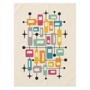 Colourful Retro Mid Century Modern Atomic Abstract Tablecloth