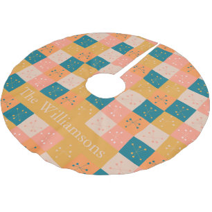 Colourful Retro Mid Mod Atomic Pattern Personalize Brushed Polyester Tree Skirt