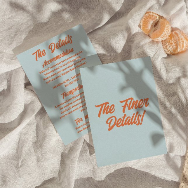 Colourful Retro Minimal Fun Modern Wedding Details Enclosure Card (Creator Uploaded)