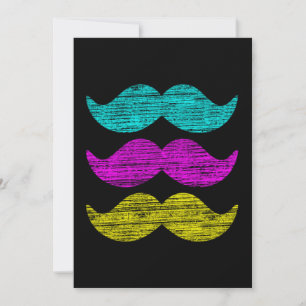 Colourful Retro Moustache Pattern Design