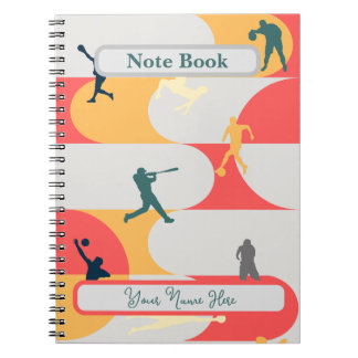 Colourful Retro Multi-Sport Silhouette Personalize Notebook