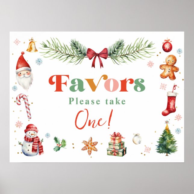 Colourful Retro Oh What Fun Favours Birthday Poster (Front)