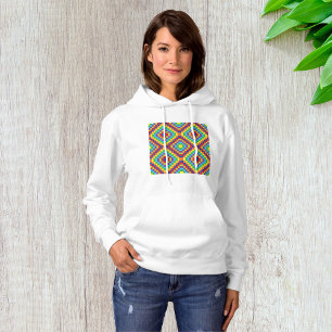 Colourful Retro Optical Illusion Geometric Rainbow Hoodie