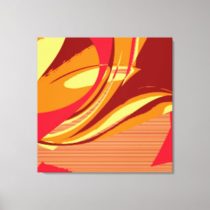 Colourful Retro Painting Abstract Art 2 Canvas Print