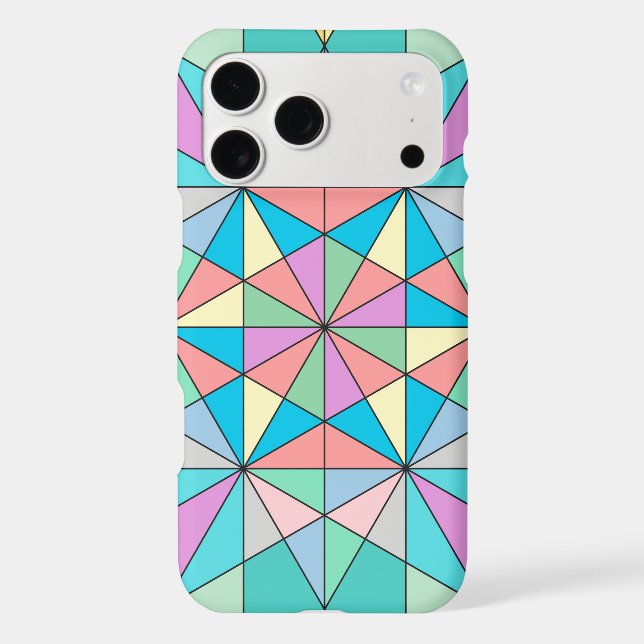 Colourful retro Pastel Mosaic Triangle Star Patter (Back)