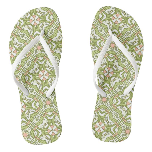 Colourful retro pattern background 2 flip flops (Footbed)