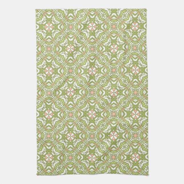 Colourful retro pattern background 2 kitchen towel (Vertical)