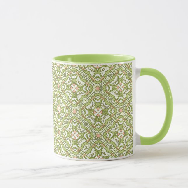 Colourful retro pattern background 2 mug (Right)