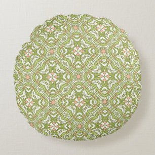 Colourful retro pattern background 2 round pillow