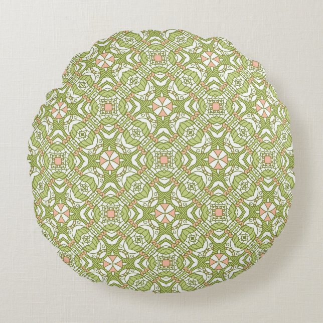 Colourful retro pattern background 2 round pillow (Front)