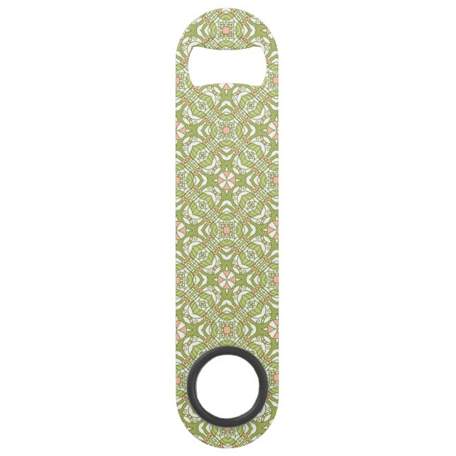 Colourful retro pattern background 2 speed bottle opener (Front)
