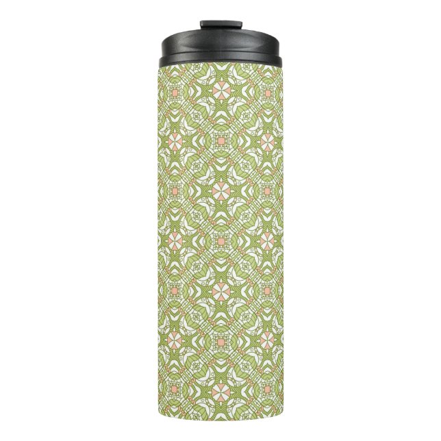 Colourful retro pattern background 2 thermal tumbler (Front)