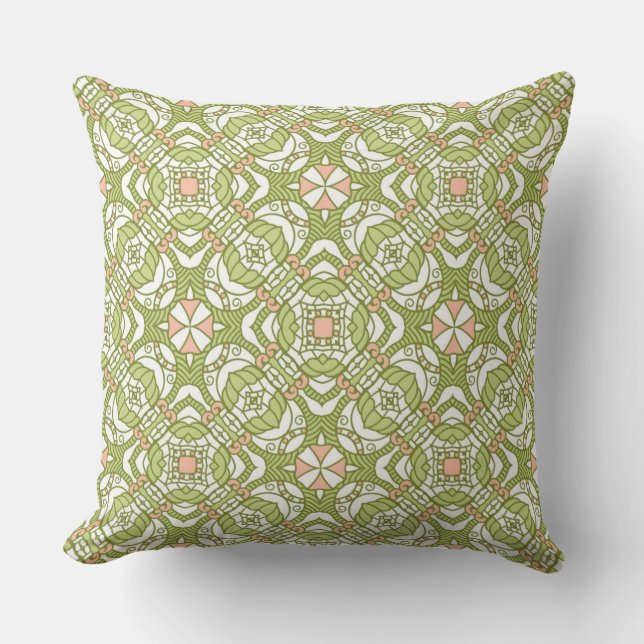 Colourful retro pattern background 2 throw pillow (Front)