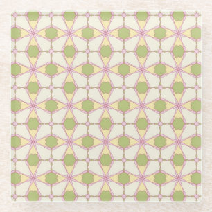 Colourful retro pattern background 3 glass coaster