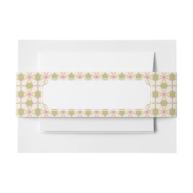 Colourful retro pattern background 3 invitation belly band (Front Example)