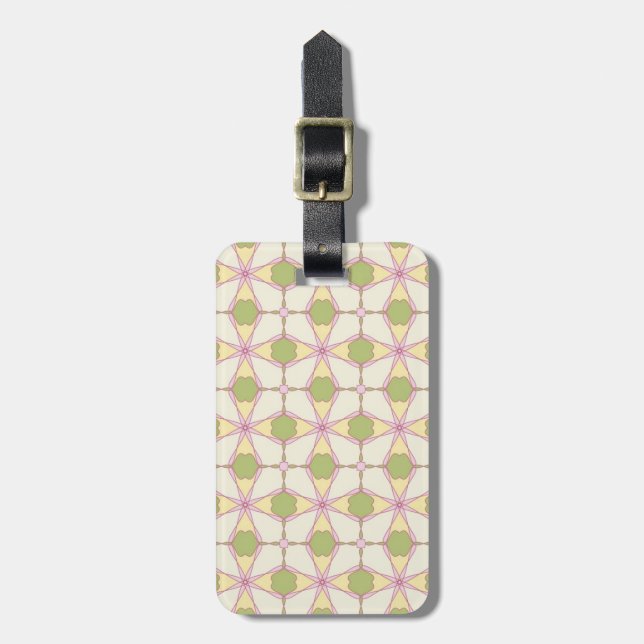 Colourful retro pattern background 3 luggage tag (Front Vertical)