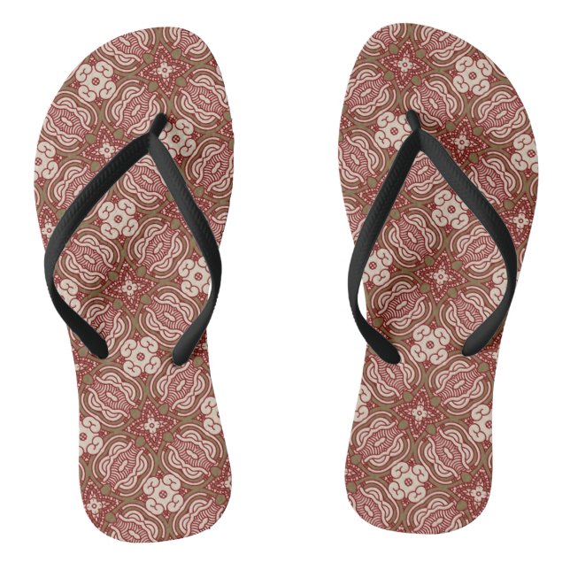 Colourful retro pattern background 4 flip flops (Footbed)