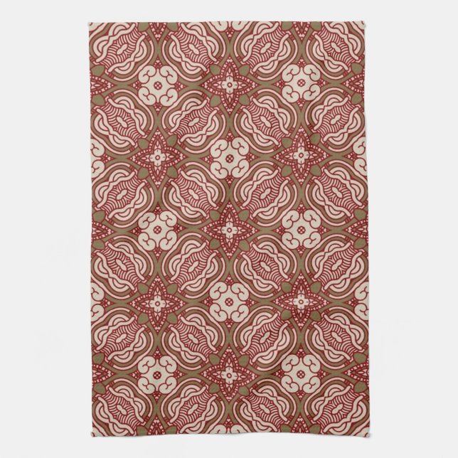Colourful retro pattern background 4 kitchen towel (Vertical)