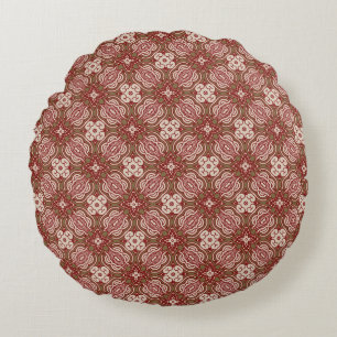 Colourful retro pattern background 4 round pillow