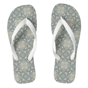 Colourful retro pattern background 5 flip flops
