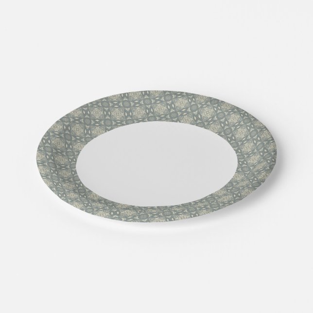 Colourful retro pattern background 5 paper plate (Angled)