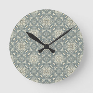 Colourful retro pattern background 5 round clock