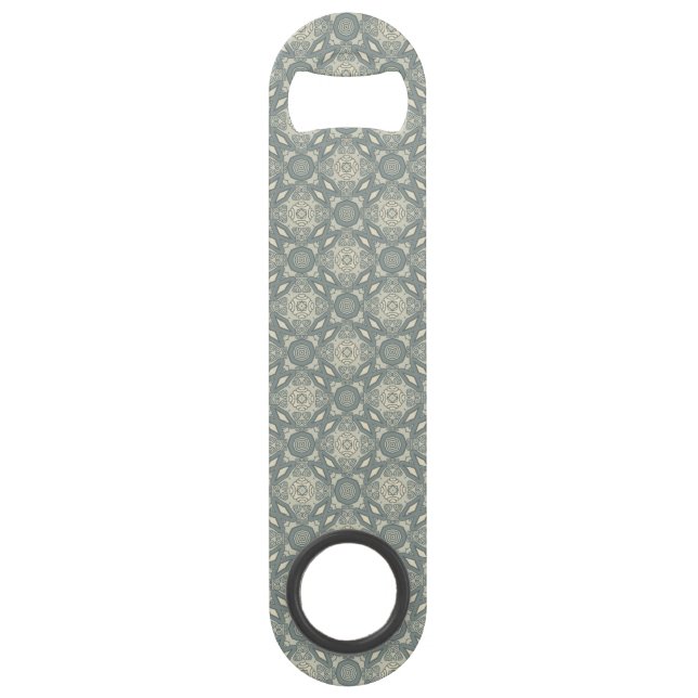 Colourful retro pattern background 5 speed bottle opener (Front)