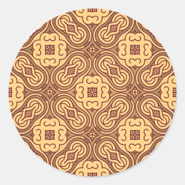 Colourful retro pattern background classic round sticker (Front)