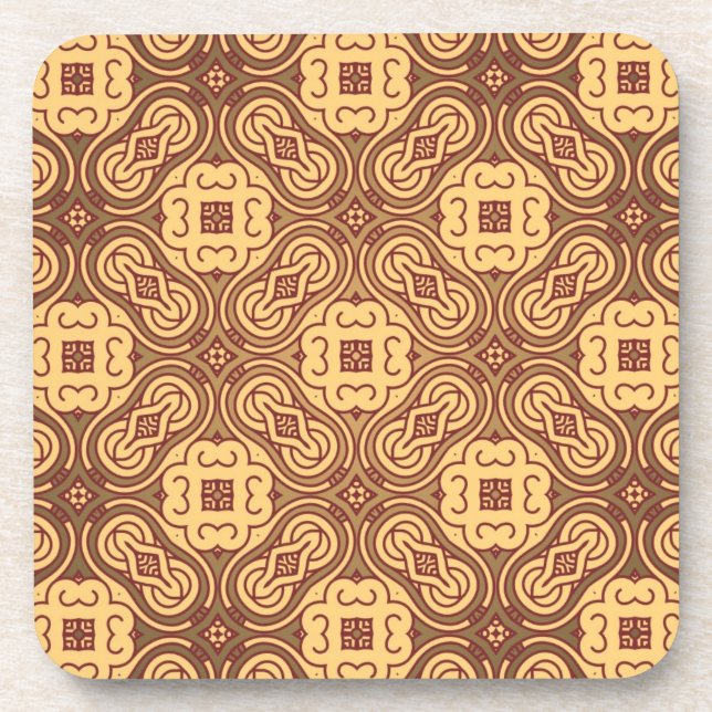 Colourful retro pattern background coaster (Front)