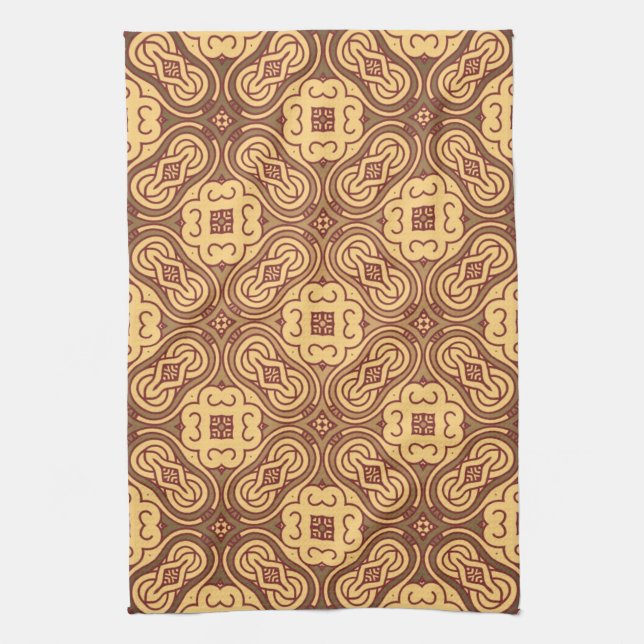 Colourful retro pattern background kitchen towel (Vertical)