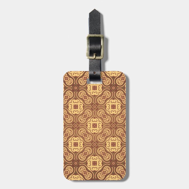 Colourful retro pattern background luggage tag (Front Vertical)