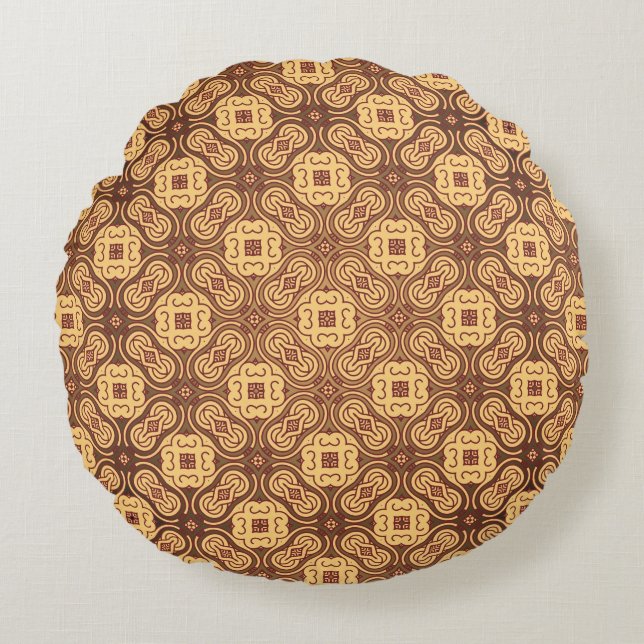 Colourful retro pattern background round pillow (Front)