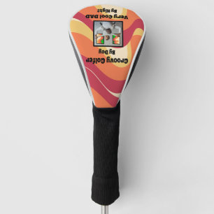 Colourful Retro Pattern "Groovy Golfer Cool Dad" Golf Head Cover