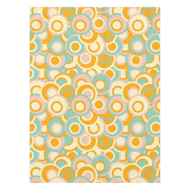 Colourful retro pattern in pastel shades of orange tablecloth (Front)