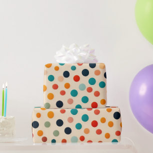 Colourful Retro Polka Dot Wrapping Paper