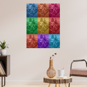 Colourful Retro Pop Art Family Custom Photo Grid Poster
