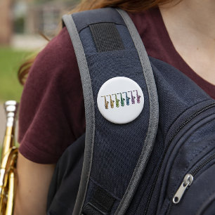Colourful Retro Pop Art Saxophone Pattern Musician 2 Inch Round Button