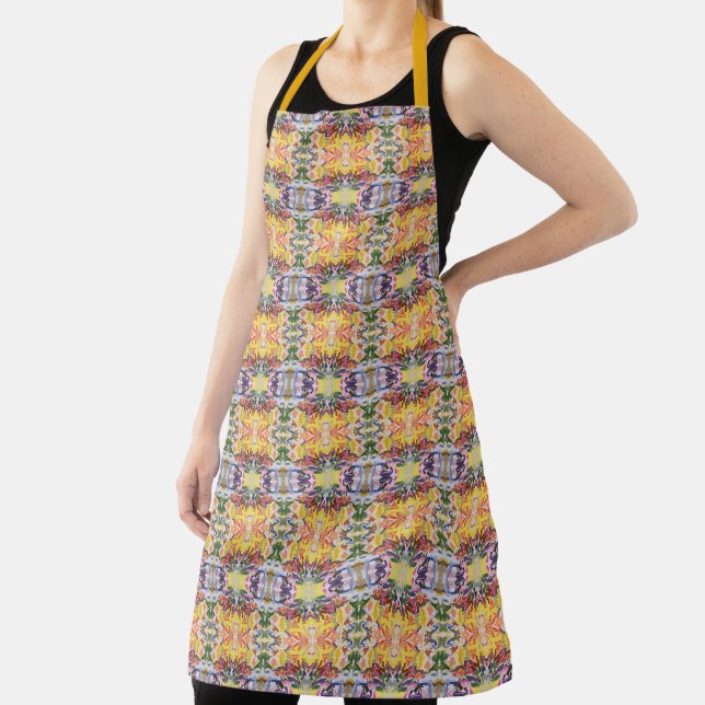Colourful Retro Psychedelic Kaleidoscope Abstract Apron (Insitu)