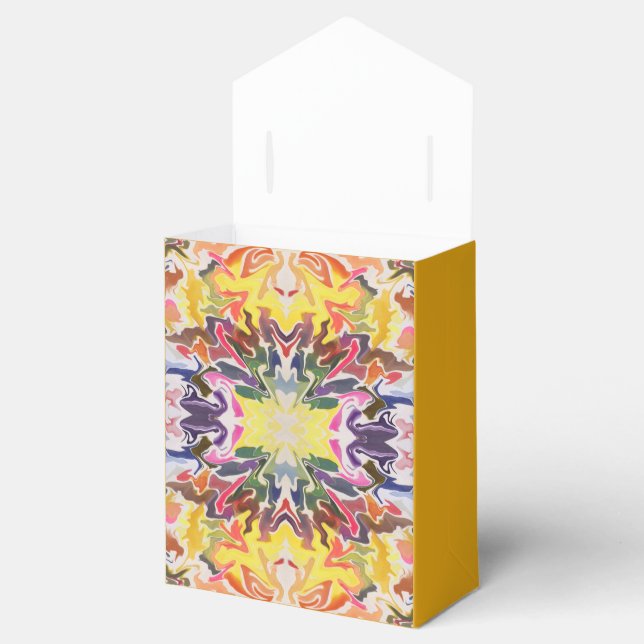 Colourful Retro Psychedelic Kaleidoscope Abstract Favor Box (Opened)
