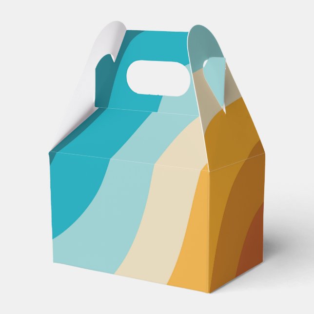 Colourful Retro Rainbow Abstract Waves Favor Box (Front Side)