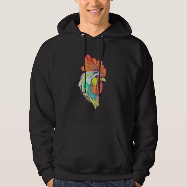 Colourful Retro Rooster Gear For Women Men & Kids  Hoodie (Front)