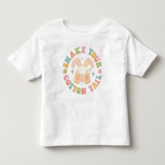 Colourful Retro Shake Your Cotton Tail Bunny Easte Toddler T-shirt