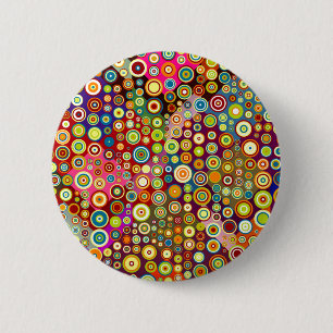 Colourful Retro Spots + your idea 2 Inch Round Button