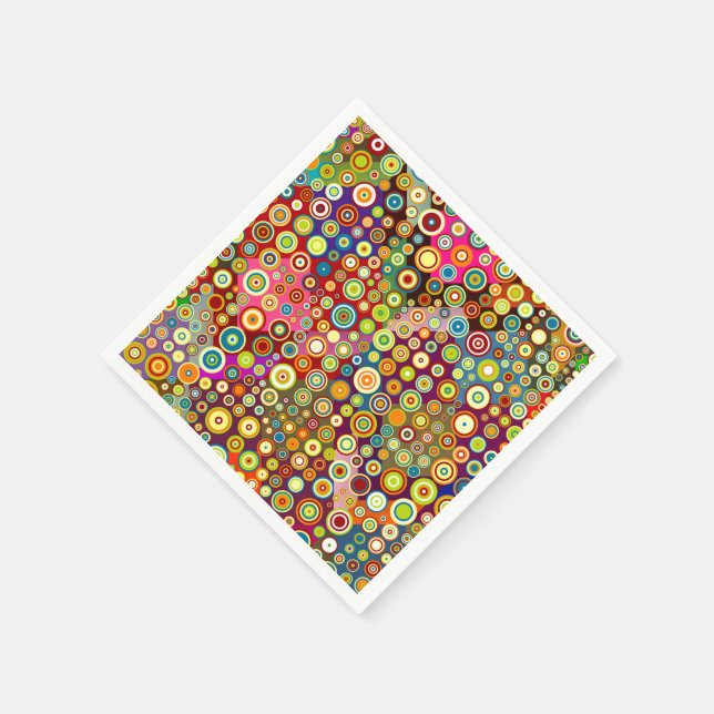 Colourful Retro Spots + your idea Napkin (Corner)