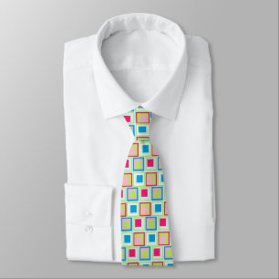 Colourful Retro Squares Tie