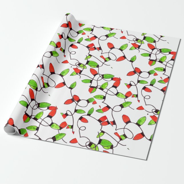 Colourful retro string lights  wrapping paper (Unrolled)
